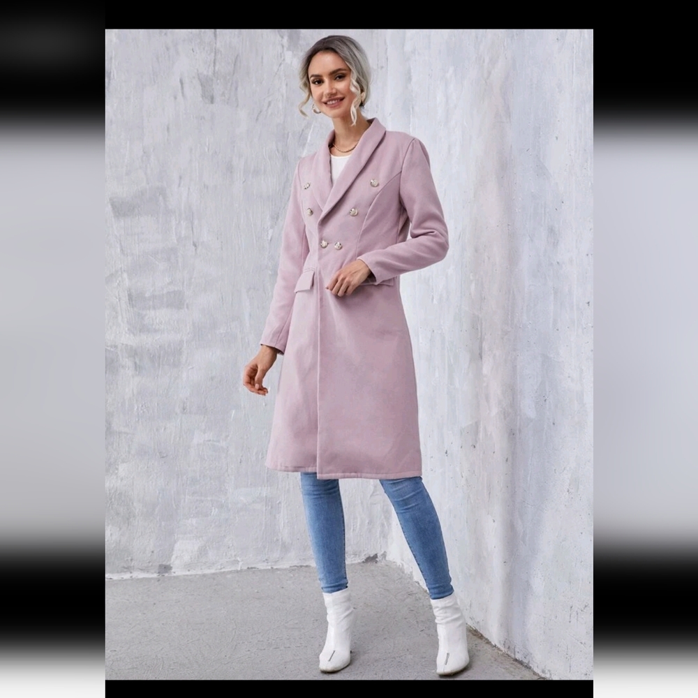 Dusty Pink Peacoat - Picture 2 of 12